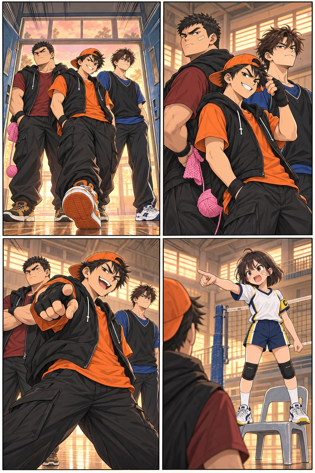 การ์ตูนหน้า 4: แก๊งสามช่าบุกยึดโรงยิม
